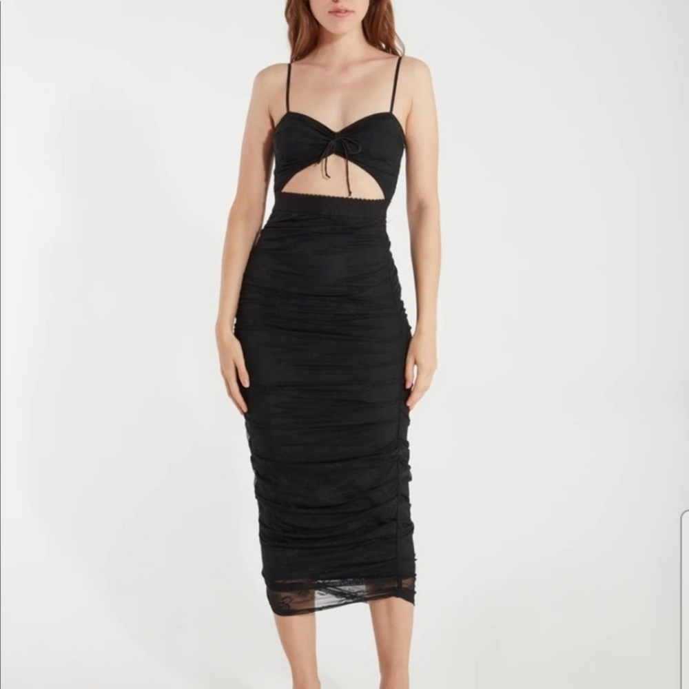 Sold ‐-----Poison ruched cutout maxi dress.